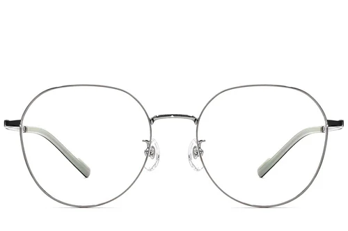Lunettes ovales en titane gris #BS1924-0366