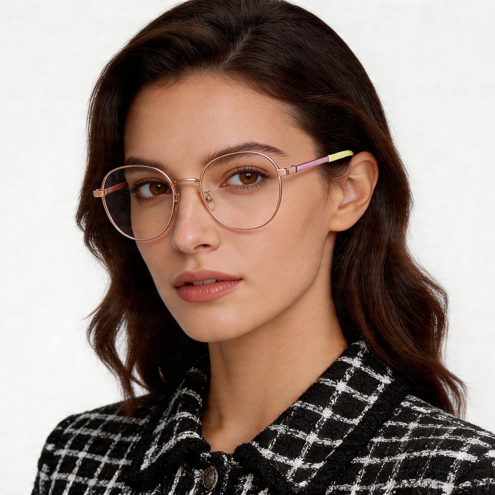 Geometrische rosa Titanbrille #BS1924-0367