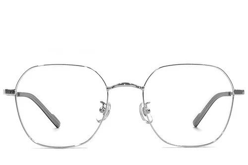 Lunettes géométriques en titane argenté #BS1924-0368