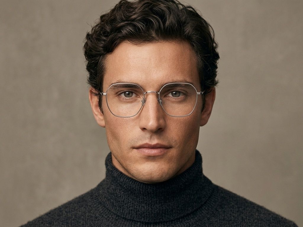 Geometric Black Titanium Glasses #BS1924-0371