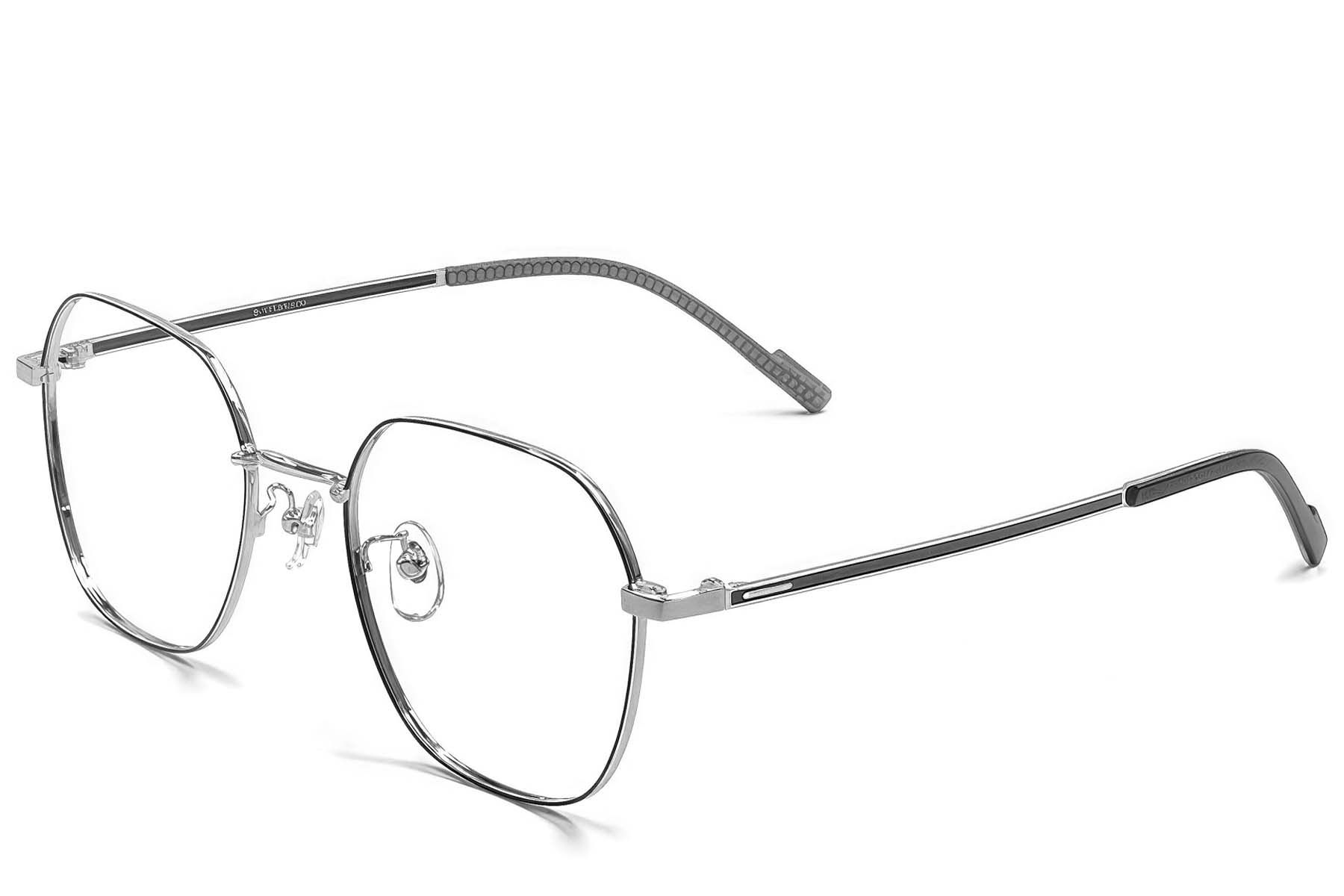 Occhiali geometrici in titanio nero #BS1924-0371