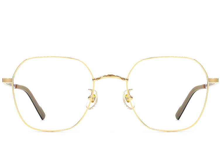 Geometrische goldene Titanbrille #BS1924-0372