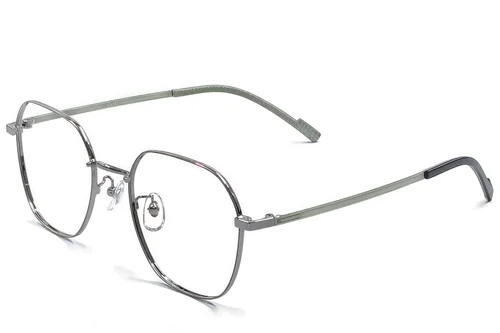Lunettes géométriques en titane gris #BS1924-0373