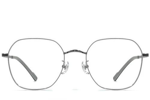 Lunettes géométriques en titane gris #BS1924-0373