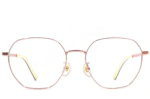 Lunettes géométriques en titane rose #BS1924-0374