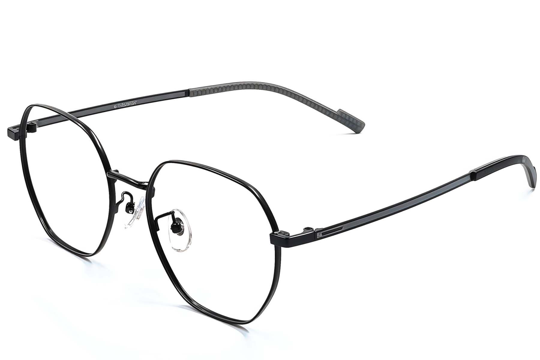 Occhiali geometrici in titanio nero #BS1924-0376