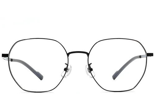 Lunettes géométriques en titane noir #BS1924-0376