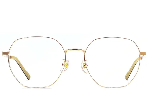 Lunettes géométriques en titane doré #BS1924-0379