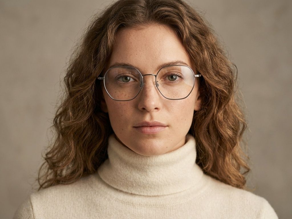 Gafas geométricas de titanio gris #BS1924-0380