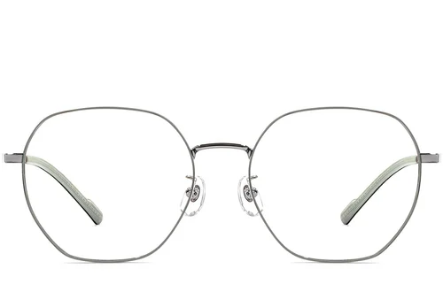Lunettes géométriques en titane gris #BS1924-0380