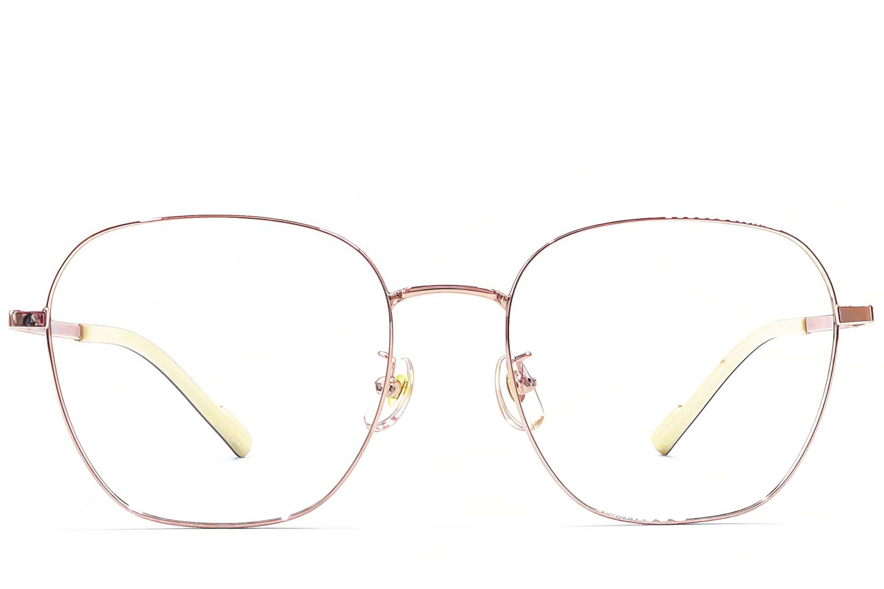 Rechteckige rosa Titanbrille #BS1924-0381