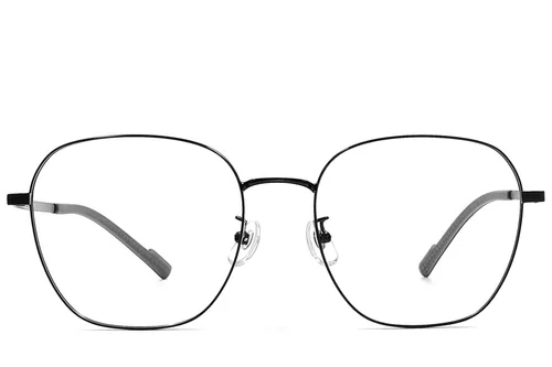Lunettes rectangulaires en titane noir #BS1924-0383
