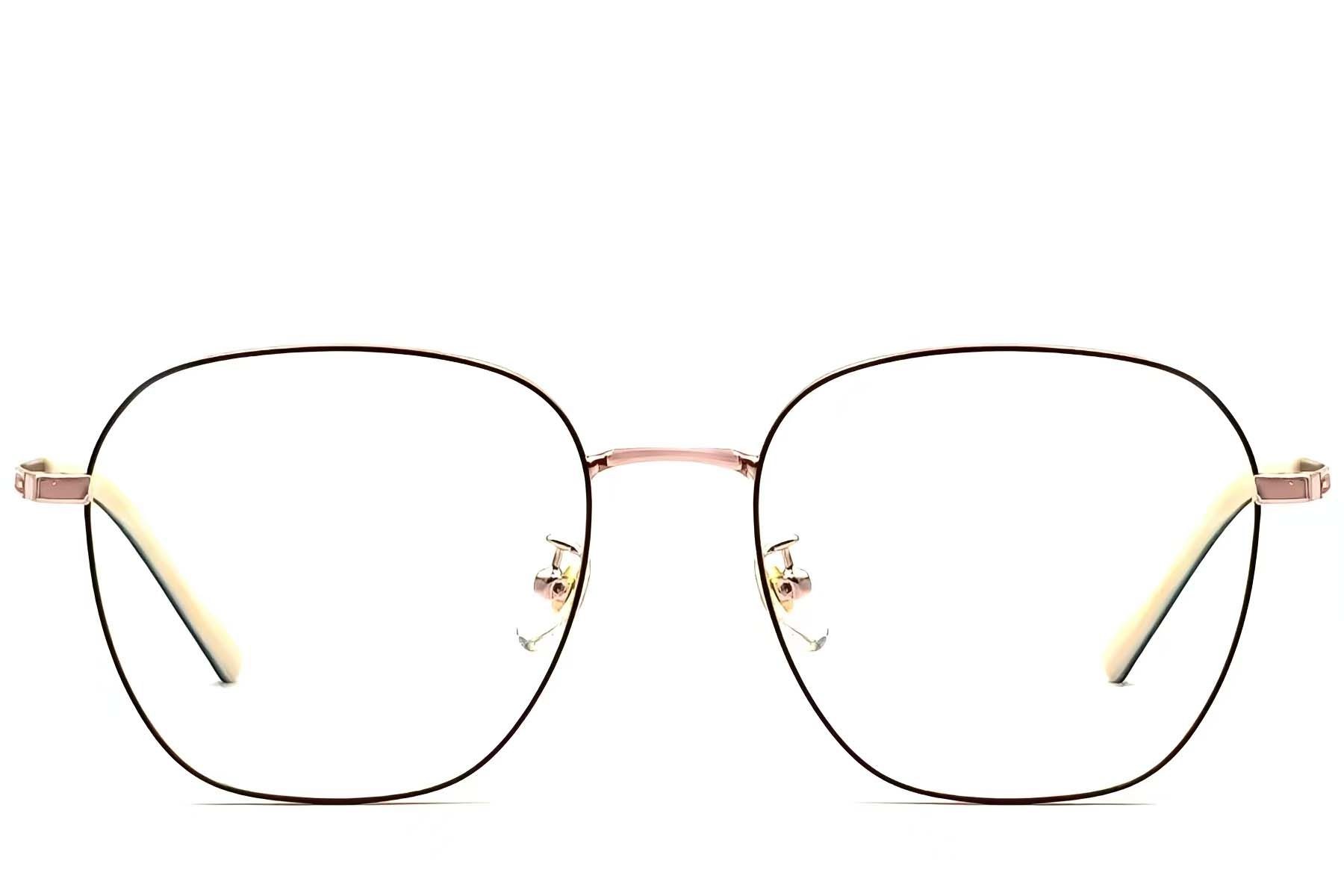 Rechteckige schwarze Titanbrille #BS1924-0384