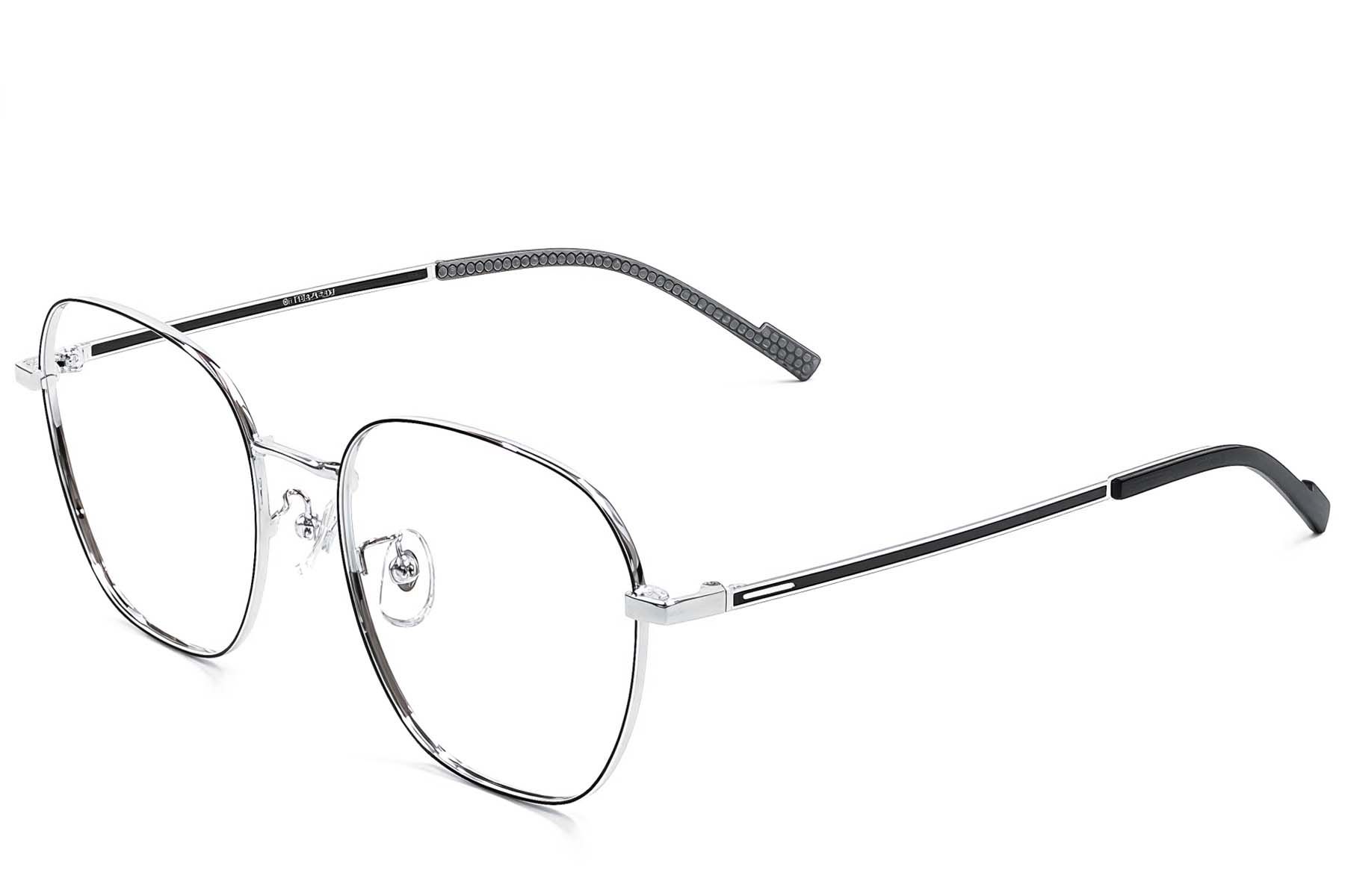Rechteckige schwarze Titanbrille #BS1924-0385