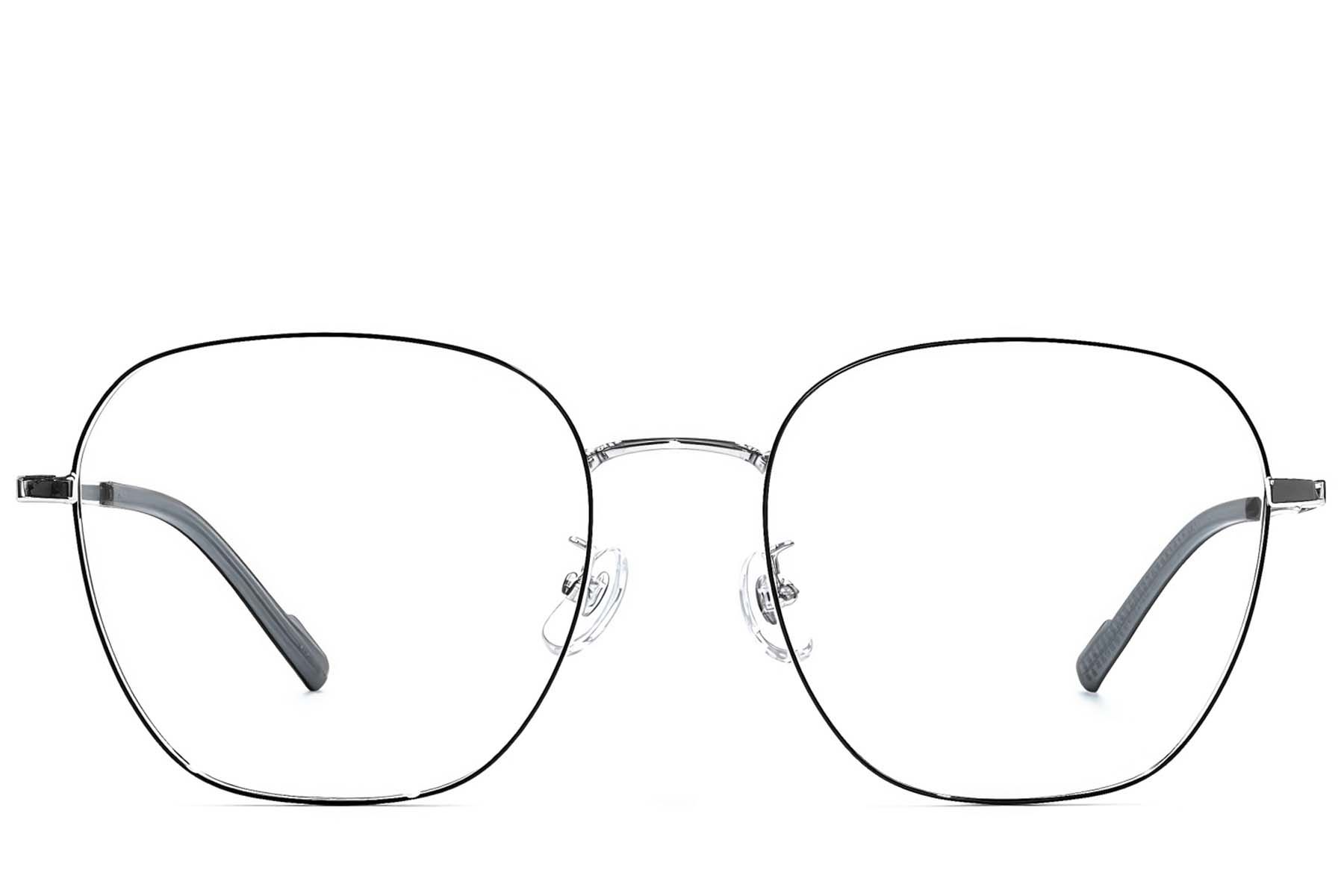 Rechteckige schwarze Titanbrille #BS1924-0385