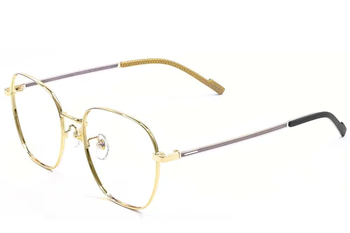 Lunettes rectangulaires en titane doré #BS1924-0386