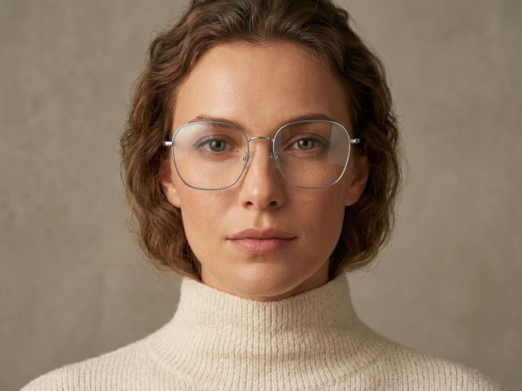Gafas rectangulares de titanio gris #BS1924-0387