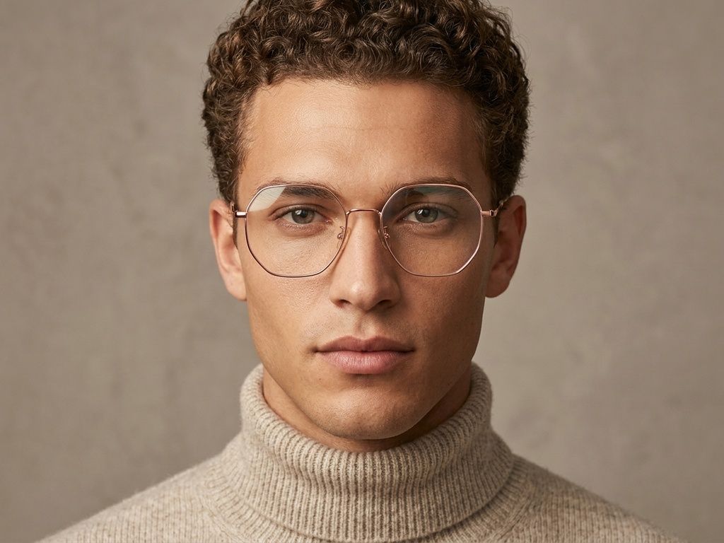 Geometrische rosa Titanbrille #BS1924-0388