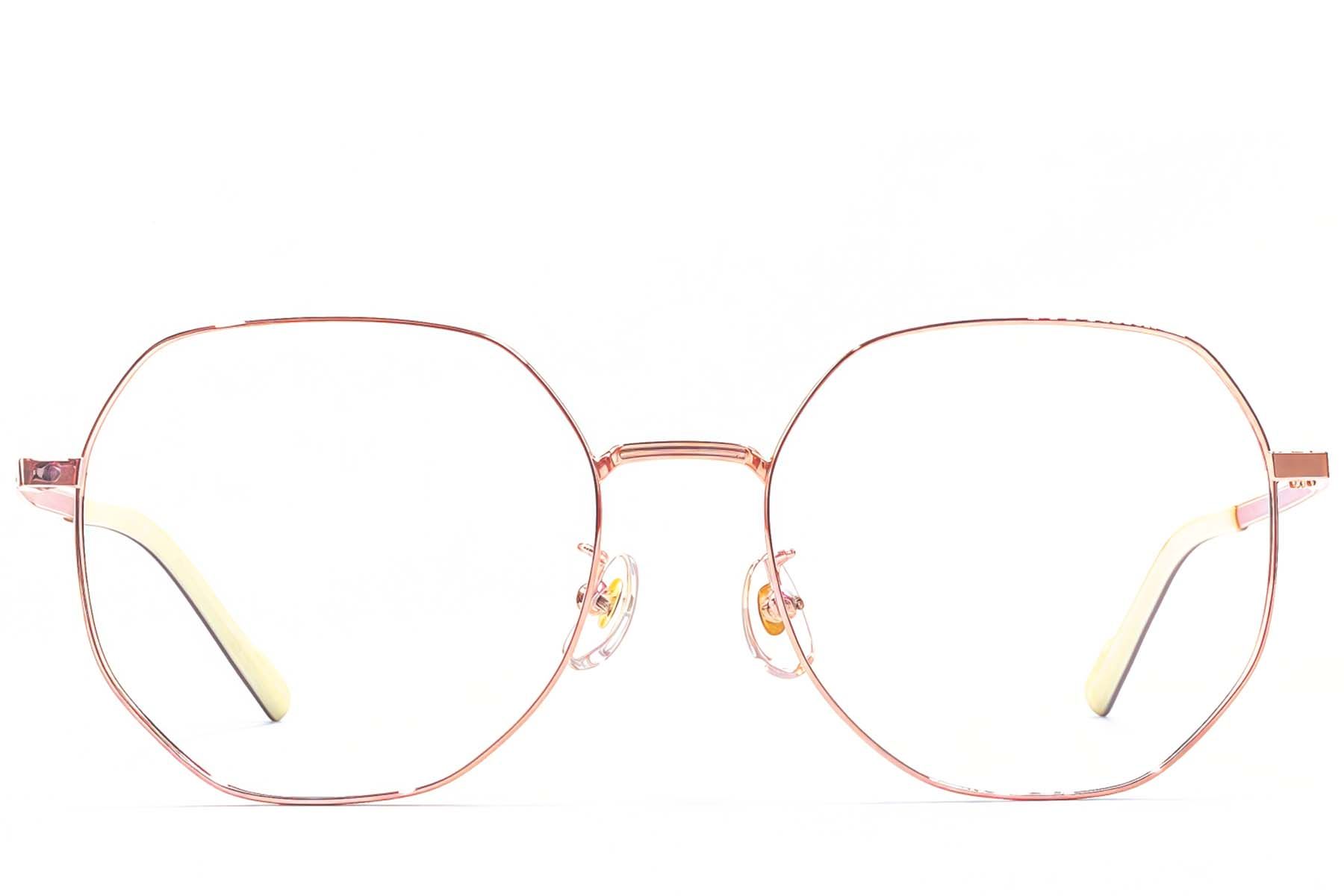 Gafas geométricas de titanio rosa #BS1924-0388