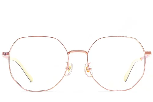 Lunettes géométriques en titane rose #BS1924-0388