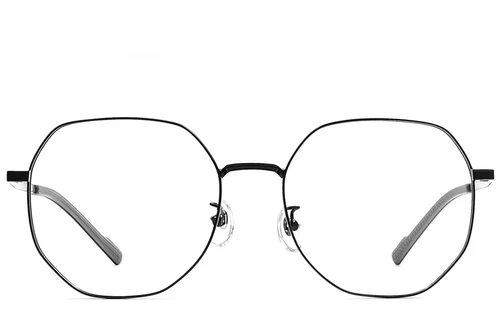 Lunettes géométriques en titane noir #BS1924-0390