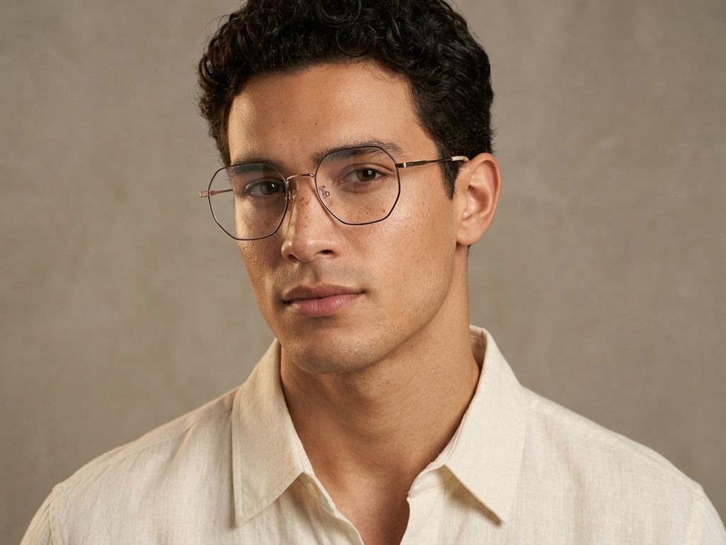 Geometric Black Titanium Glasses #BS1924-0391