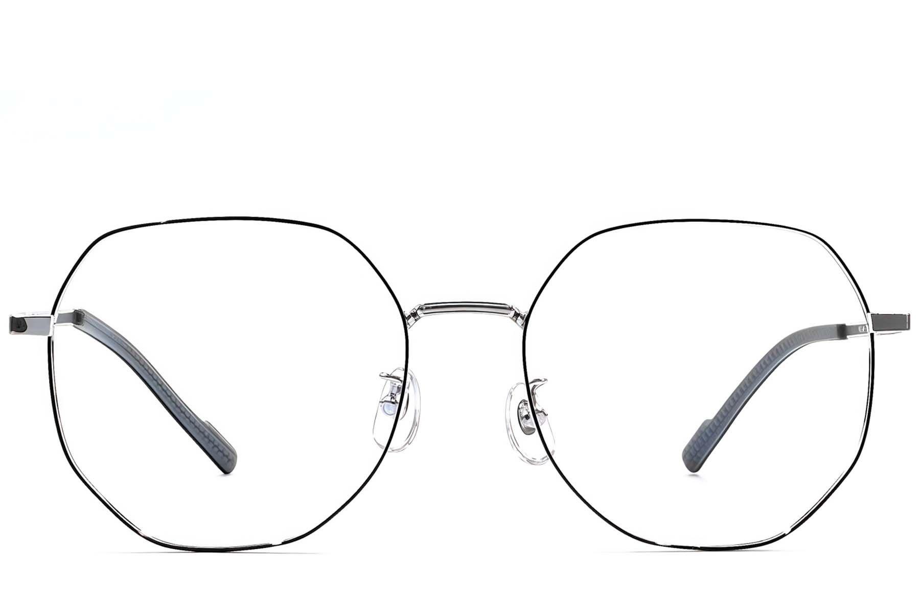 Geometrische schwarze Titanbrille #BS1924-0392