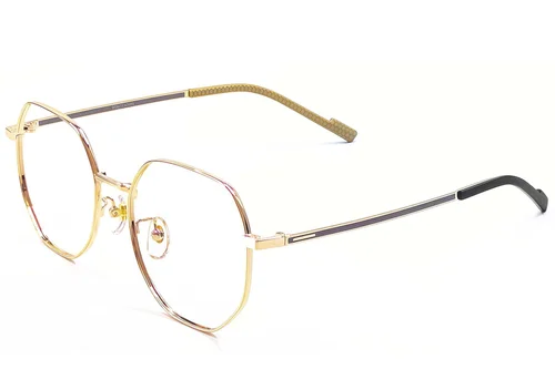 Lunettes géométriques en titane doré #BS1924-0393