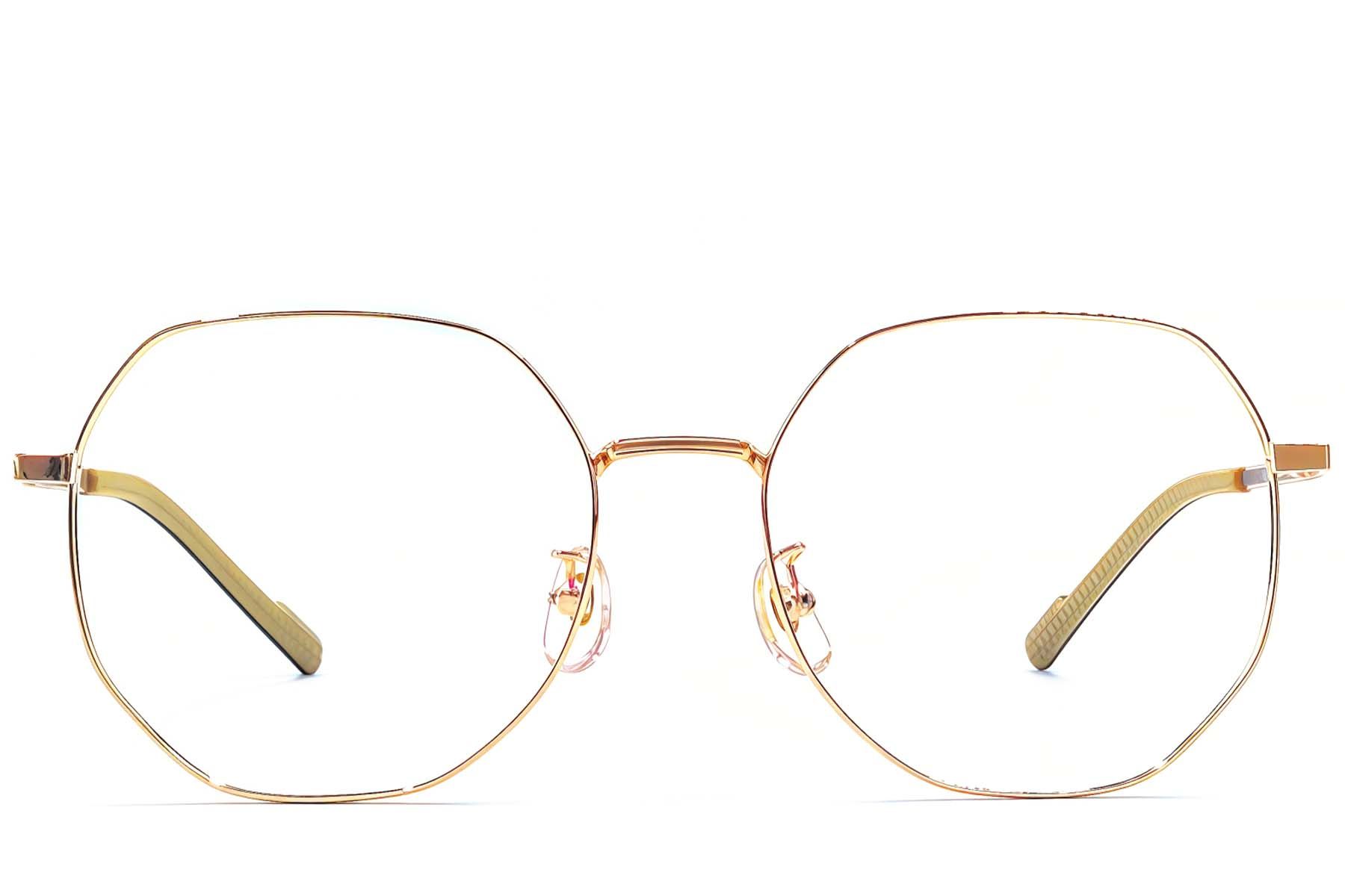 Geometrische goldene Titanbrille #BS1924-0393