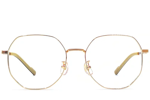 Lunettes géométriques en titane doré #BS1924-0393