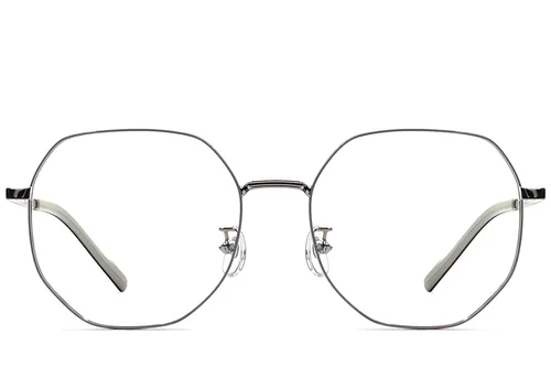 Lunettes géométriques en titane gris #BS1924-0394