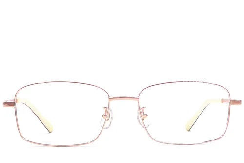 Lunettes rectangulaires en titane rose #BS1924-0395