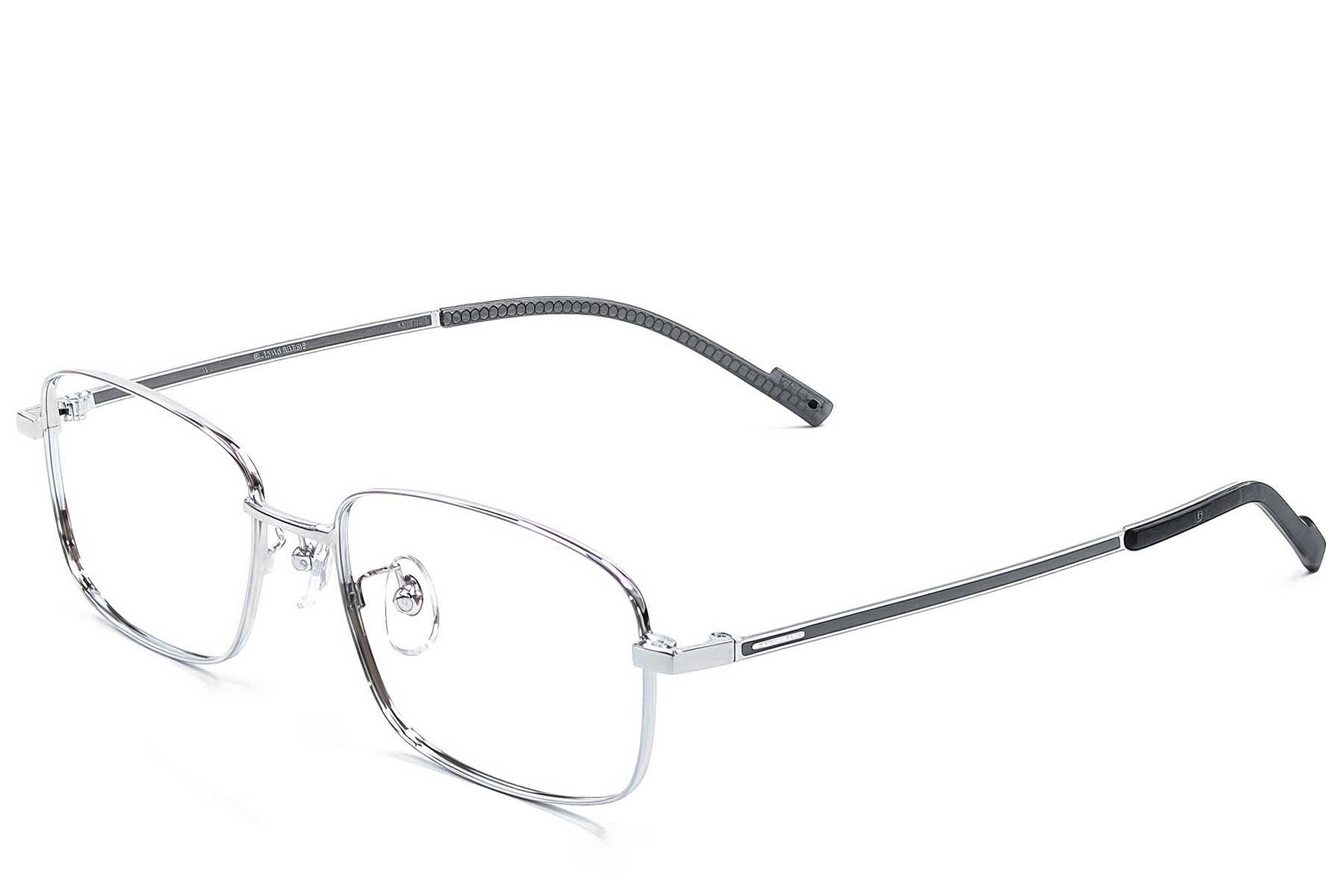 Gafas rectangulares de titanio plateado #BS1924-0396