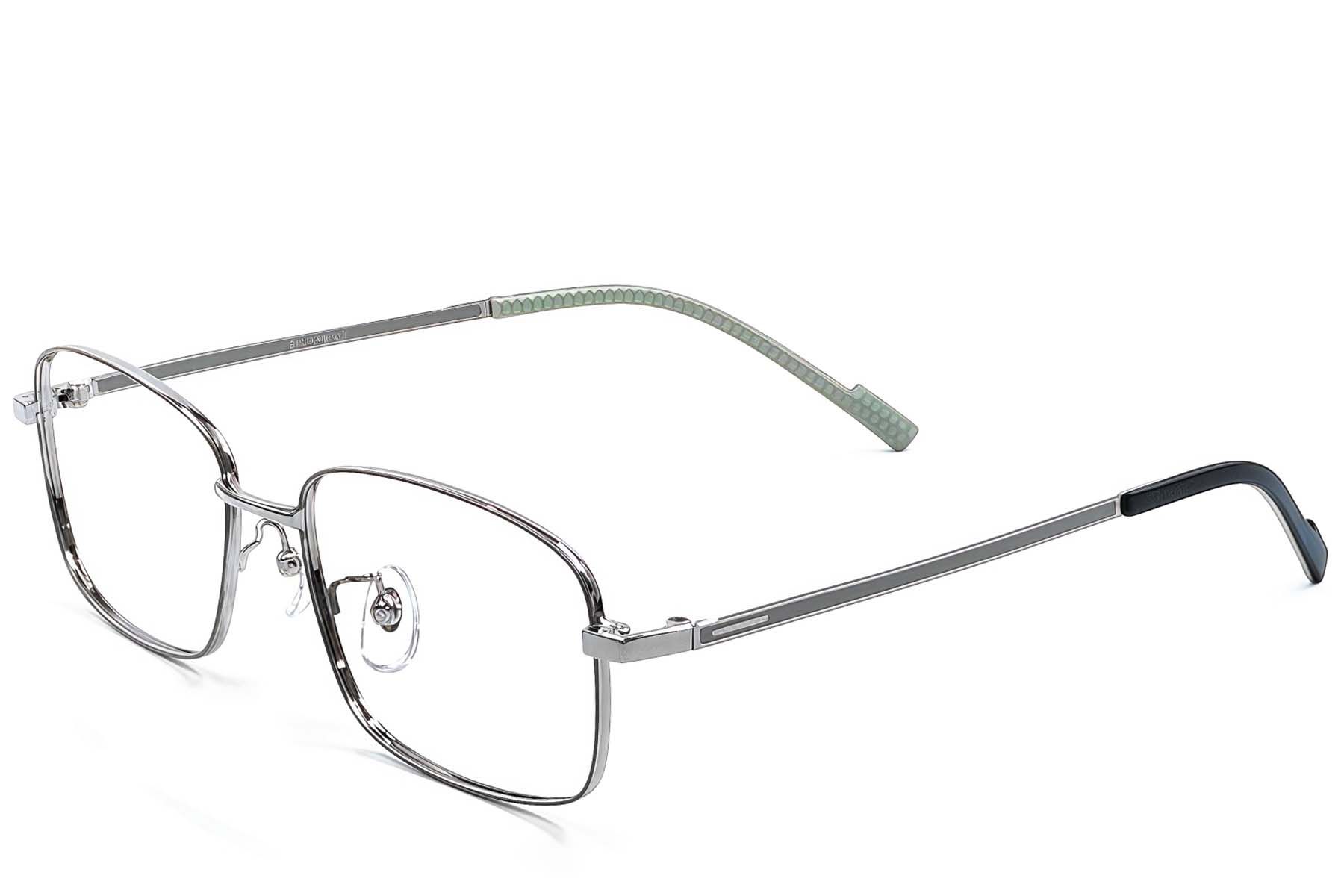 Rectangular Grey Titanium Glasses #BS1924-0399