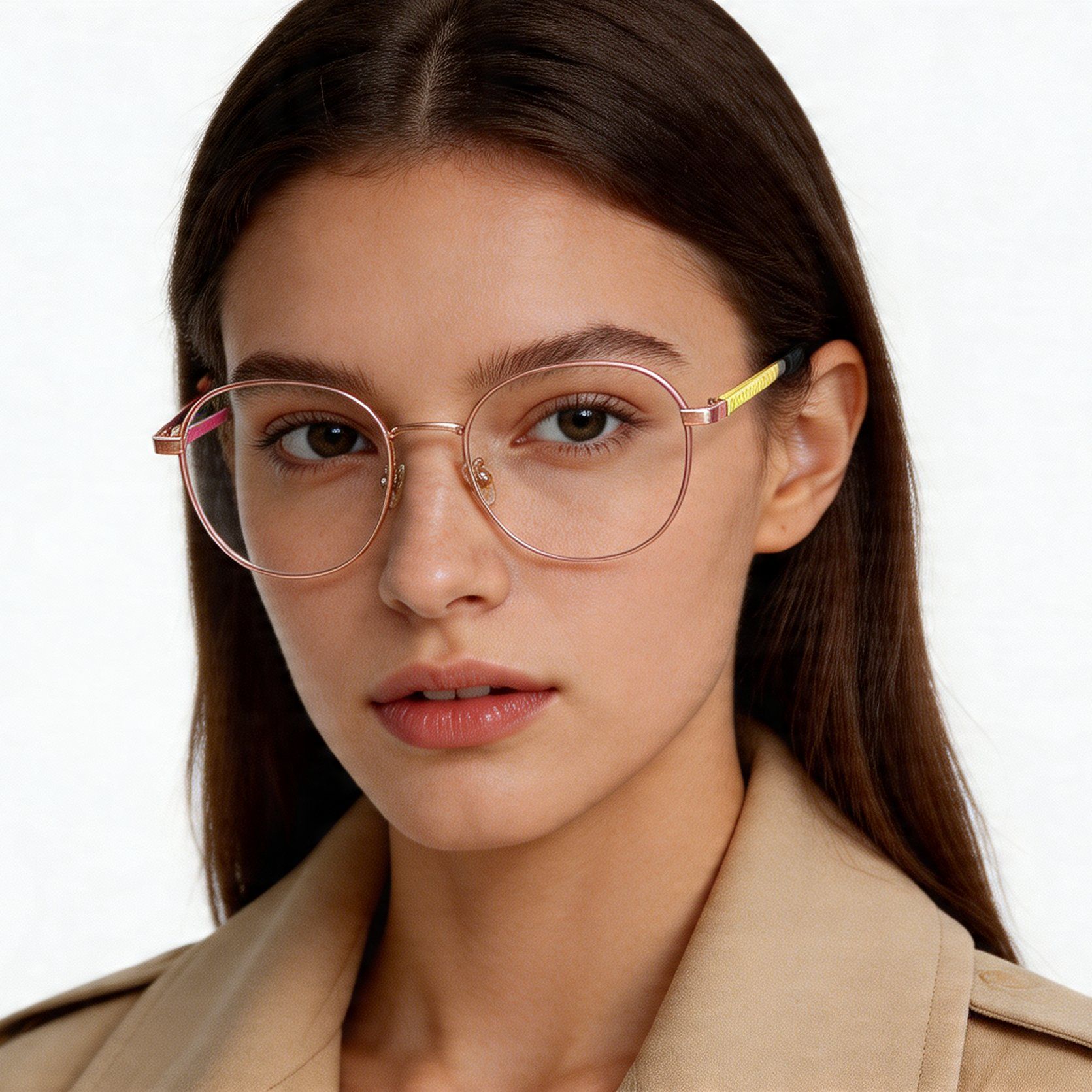 Oval Pink Titanium Glasses #BS1924-0400