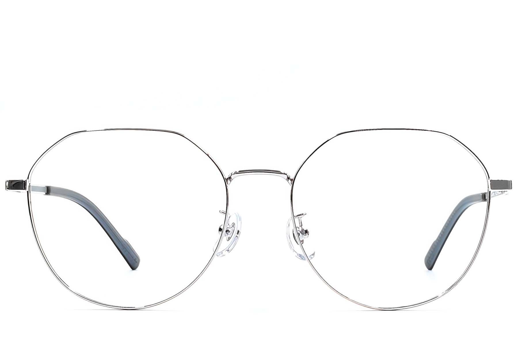 Lunettes ovales en titane argenté #BS1924-0401