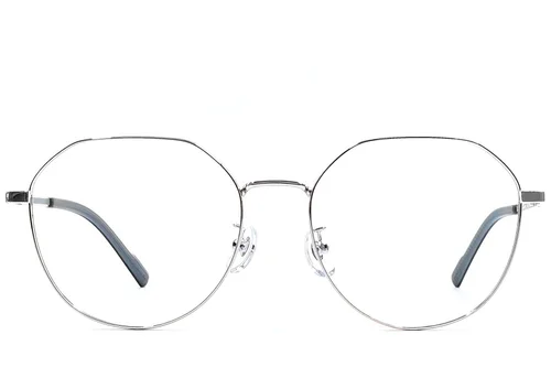 Lunettes ovales en titane argenté #BS1924-0401