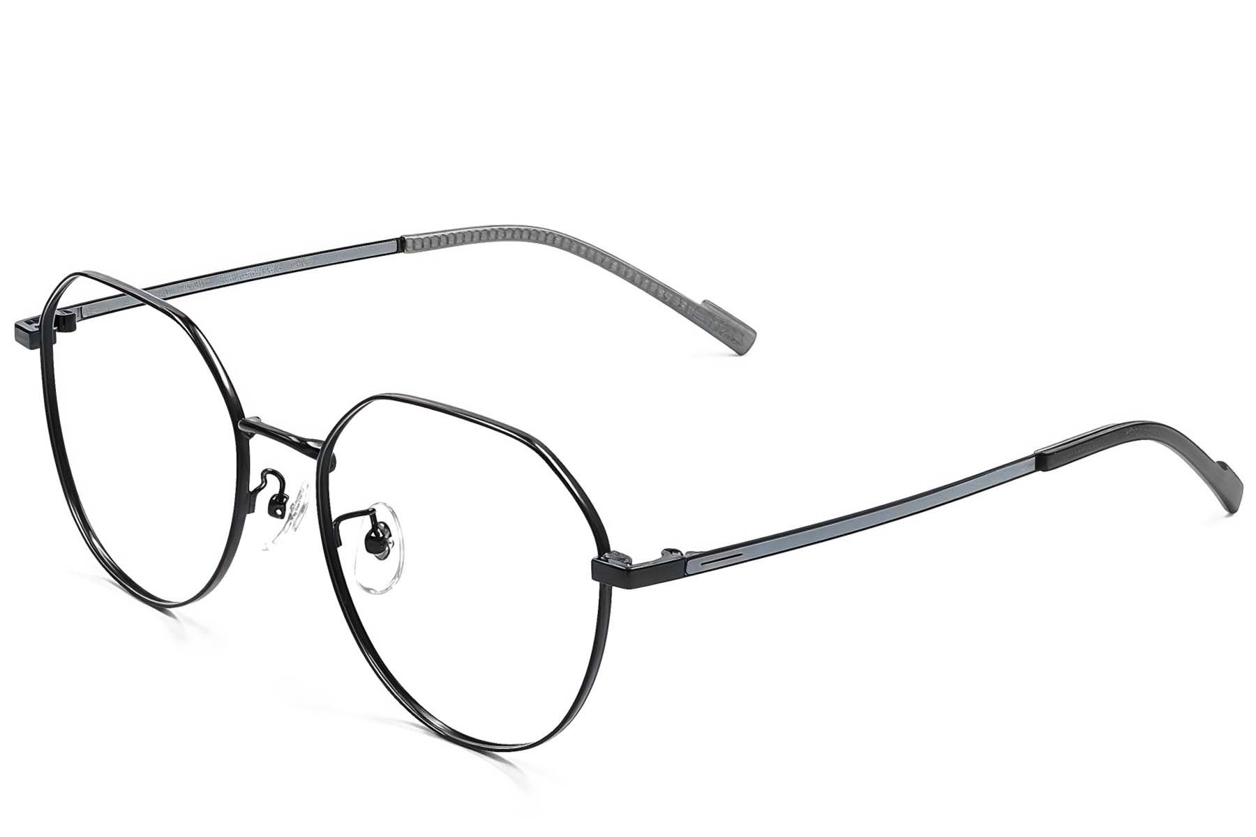 Ovale schwarze Titanbrille #BS1924-0402