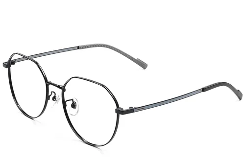 Lunettes ovales en titane noir #BS1924-0402