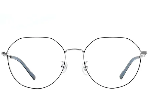 Lunettes ovales en titane noir #BS1924-0404