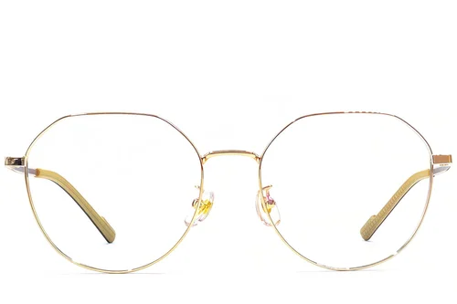 Lunettes ovales en titane doré #BS1924-0405