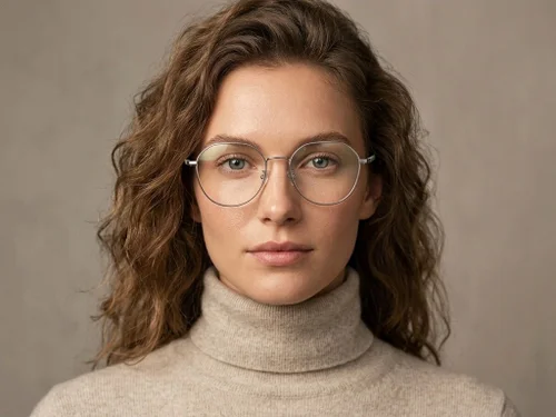 Lunettes ovales en titane gris #BS1924-0406