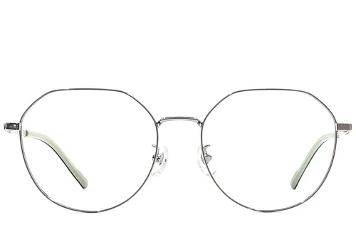 Lunettes ovales en titane gris #BS1924-0406