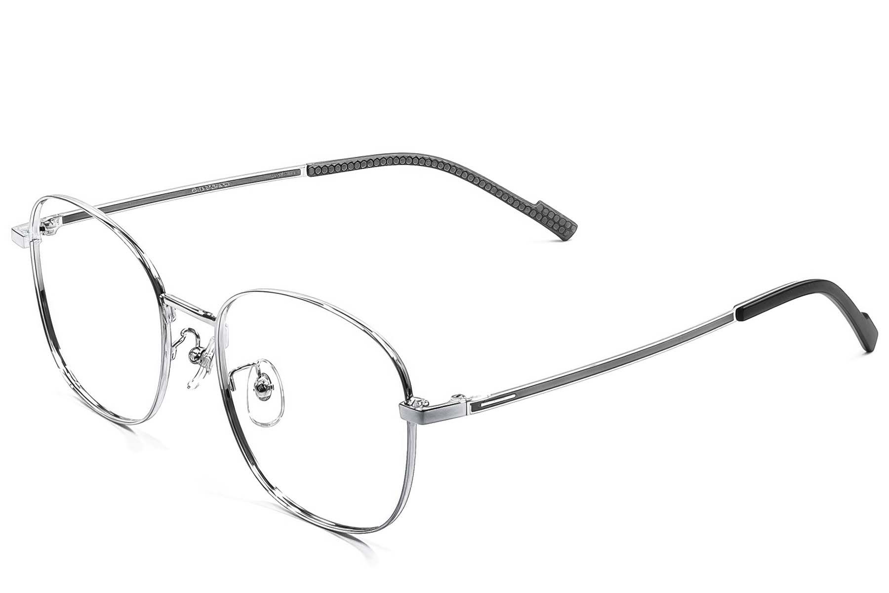 Gafas ovaladas de titanio plateado #BS1924-0408