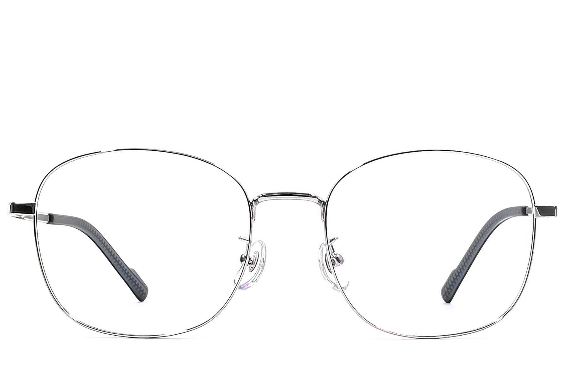 Gafas ovaladas de titanio plateado #BS1924-0408