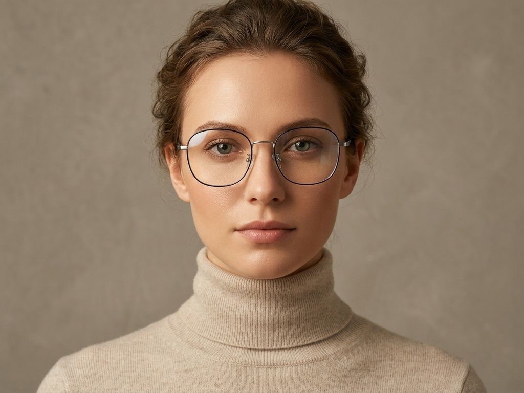 Oval Black Titanium Glasses #BS1924-0411