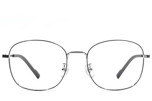 Lunettes ovales en titane noir #BS1924-0411