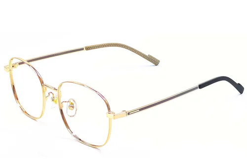 Lunettes ovales en titane doré #BS1924-0412