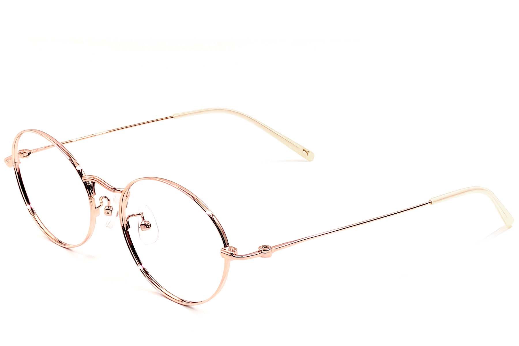 Oval Pink Metal Glasses #BS1924-0414