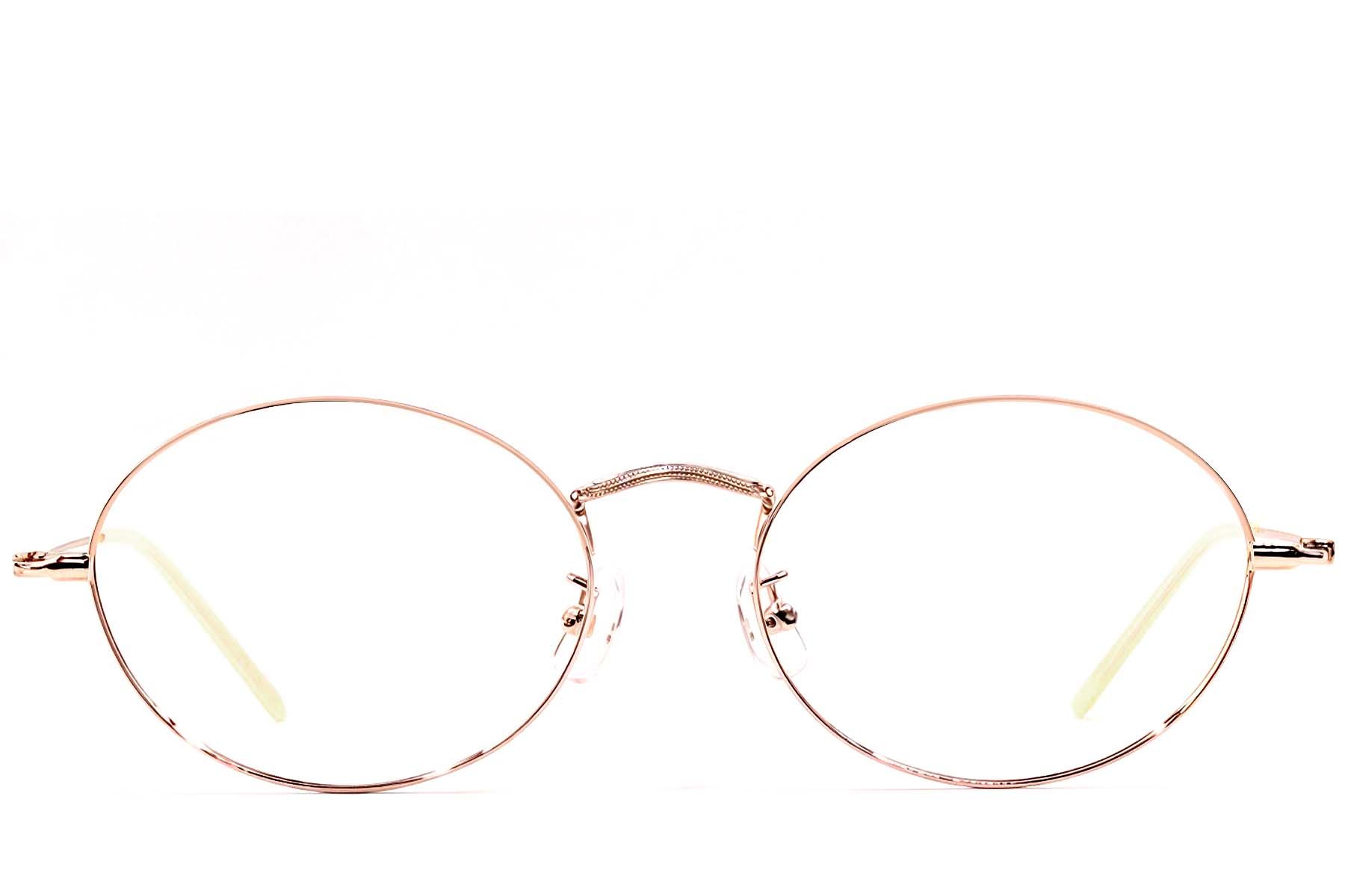 Oval Pink Metal Glasses #BS1924-0414
